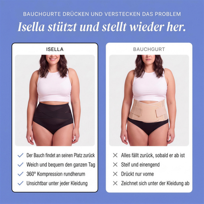 Isella stützt und stellt wieder her – Vergleich mit Bauchgurt